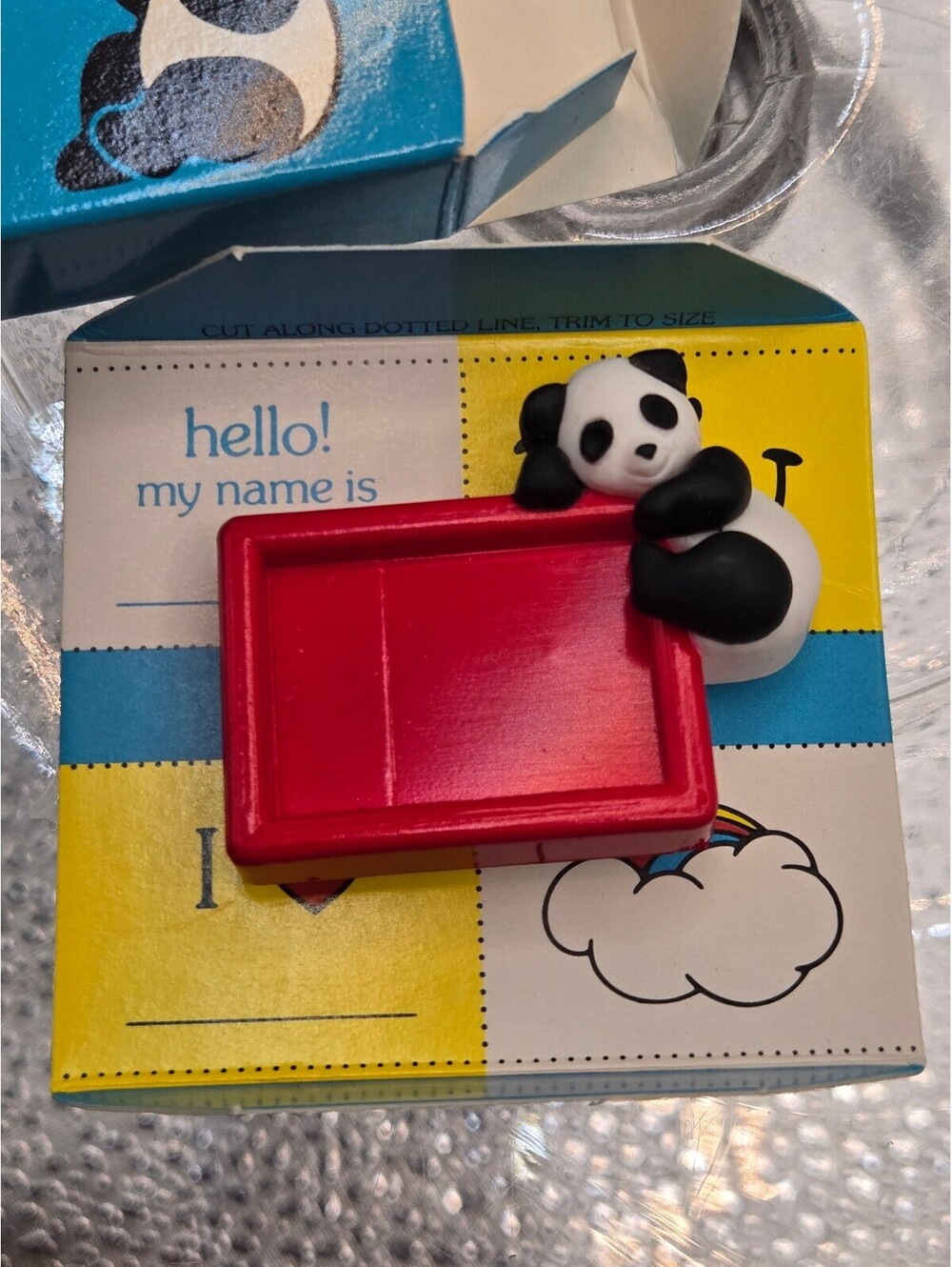 Avon 1983 Message Bear-er Pin with Panda Design in Original Box